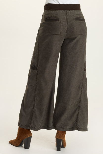 Tove Twill Cargo Wide-Leg Pant