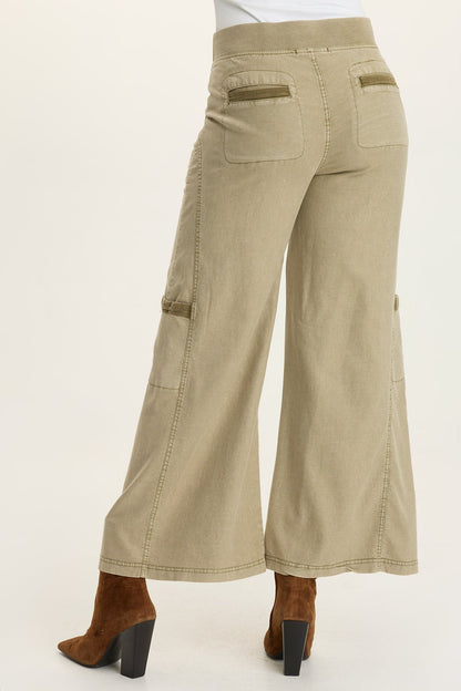 Tove Twill Cargo Wide-Leg Pant
