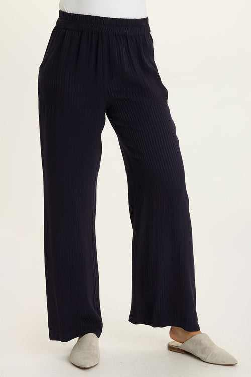 Harmon Satin Stripe Wide-Leg Pant