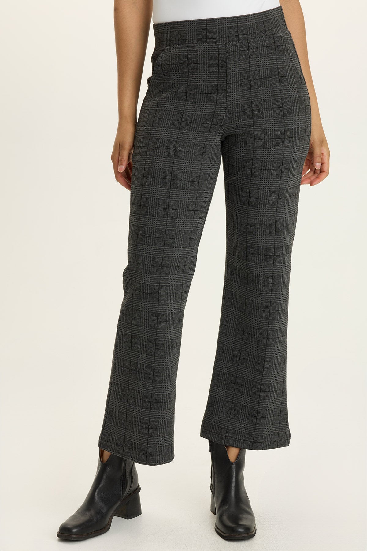 Limus Plaid Pull-On Flare Pant
