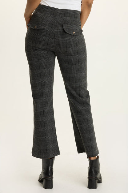 Limus Plaid Pull-On Flare Pant