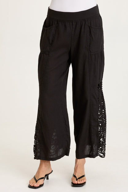 Astro Linen/Crochet Pull-On Pant