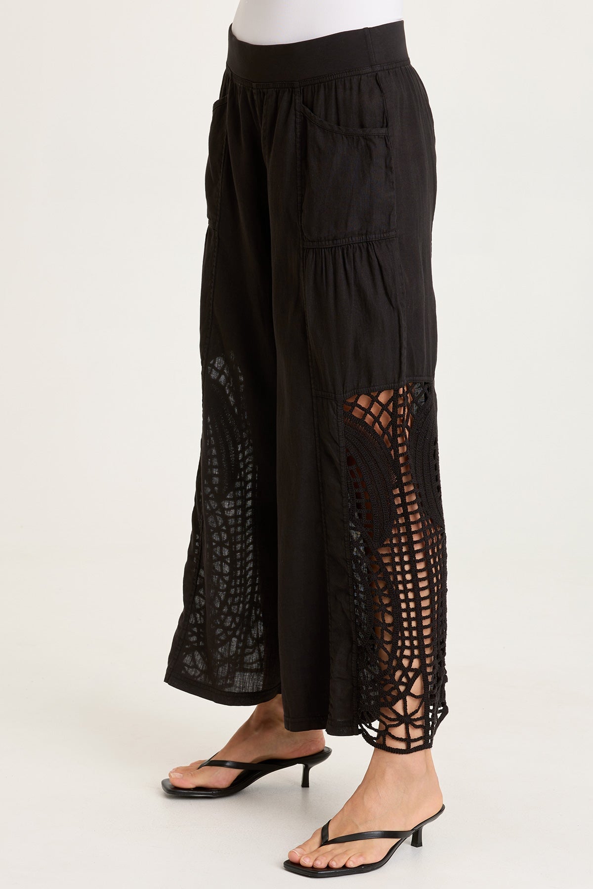 Astro Linen/Crochet Pull-On Pant