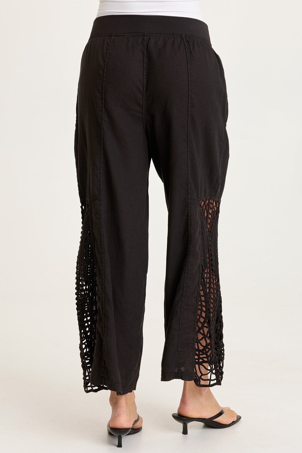 Astro Linen/Crochet Pull-On Pant