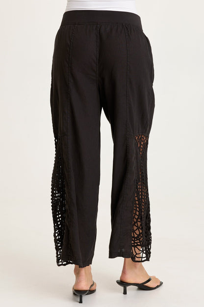 Astro Linen/Crochet Pull-On Pant