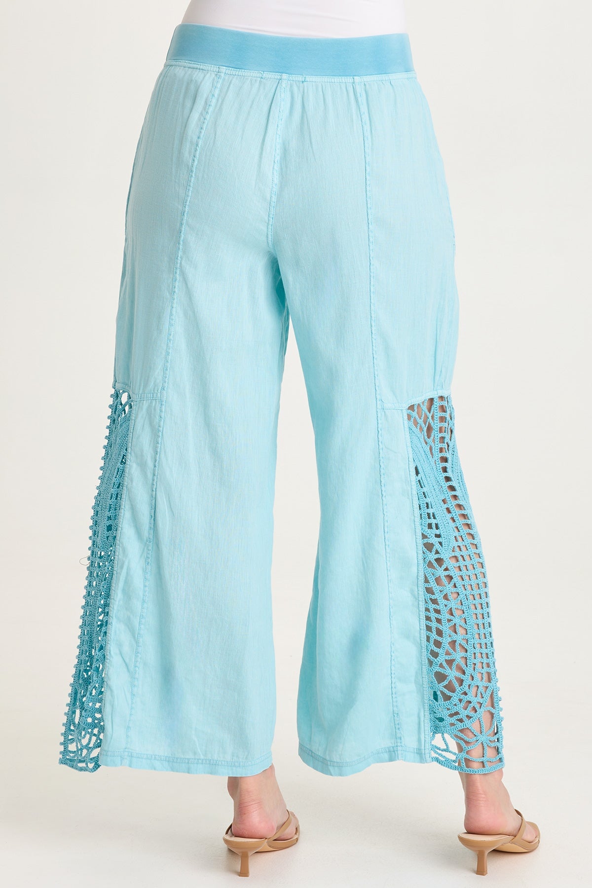 Astro Linen/Crochet Pull-On Pant
