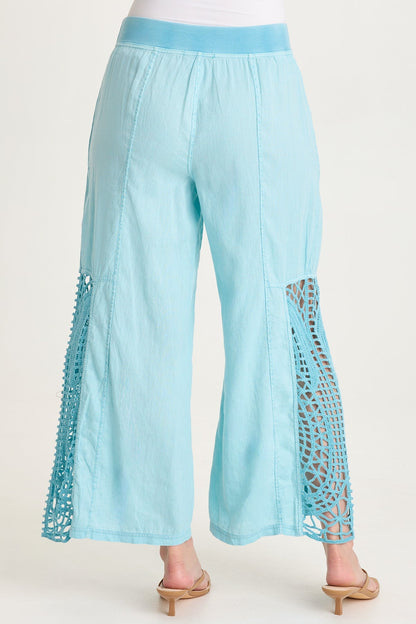 Astro Linen/Crochet Pull-On Pant