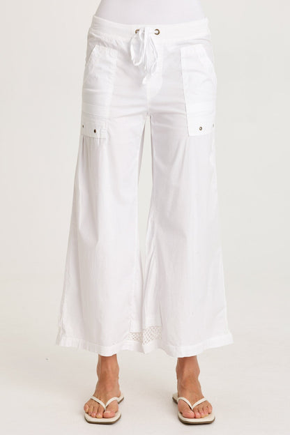 Roel Poplin/Mesh Gaucho Crop