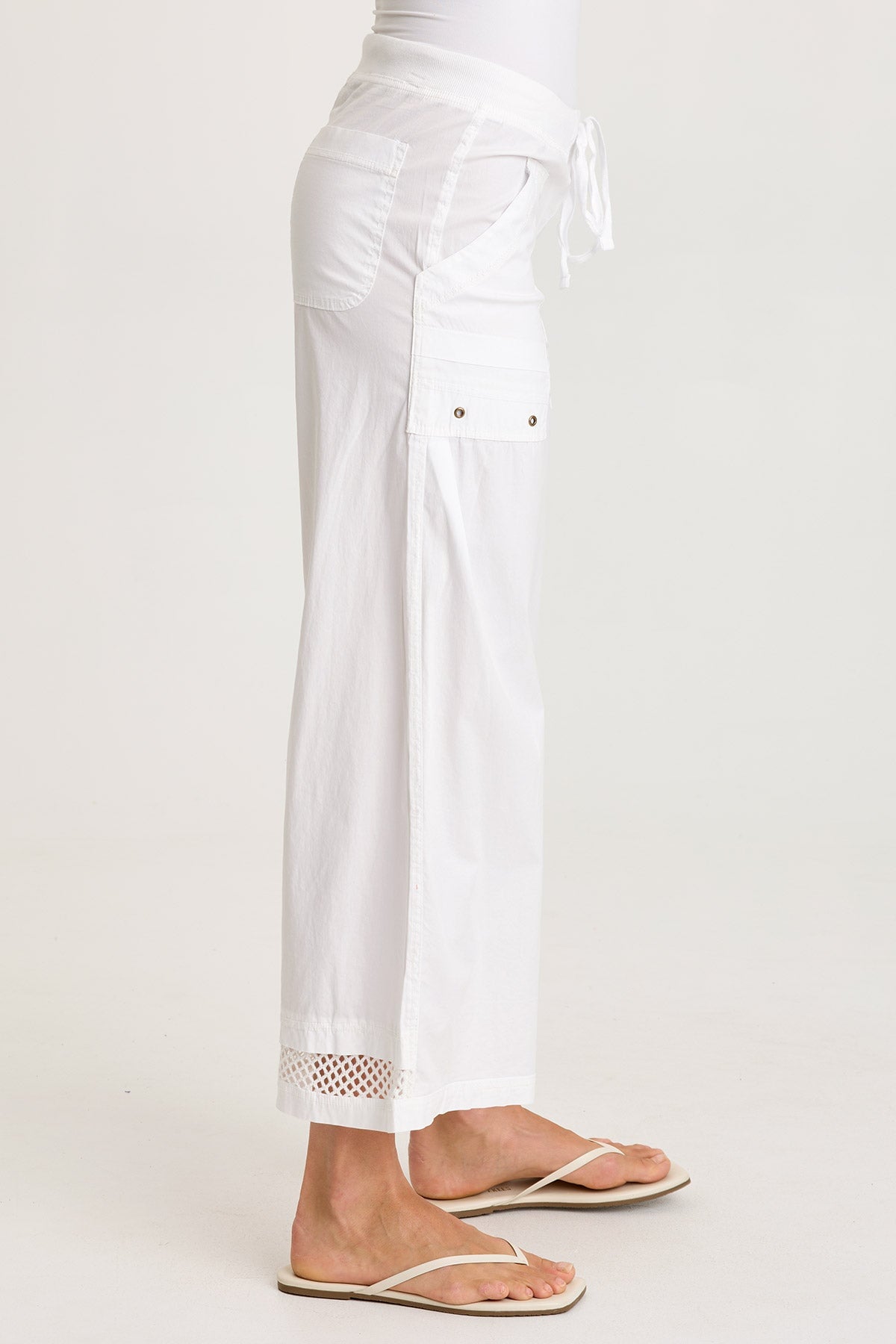 Roel Poplin/Mesh Gaucho Crop