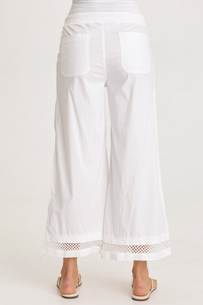Roel Poplin/Mesh Gaucho Crop