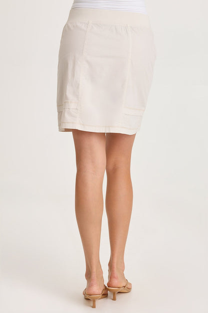 Myrelle Poplin Front Zip Mini Skirt