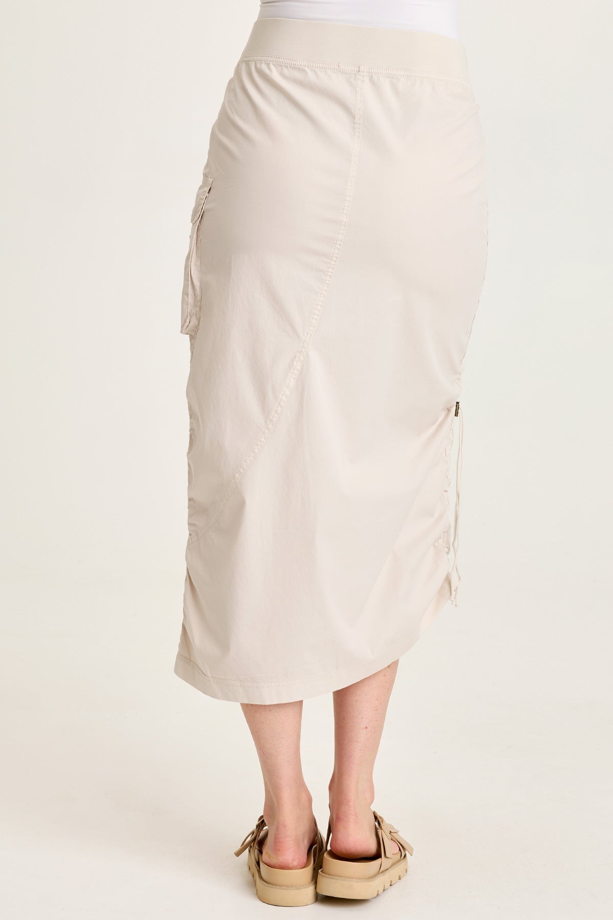 Bindi Poplin Side-Cinch Midi Skirt