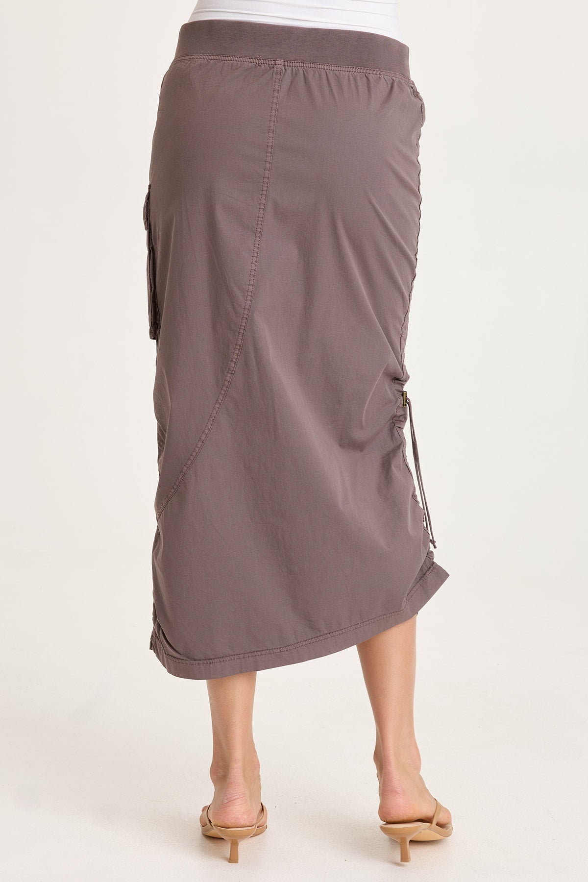 Bindi Poplin Side-Cinch Midi Skirt