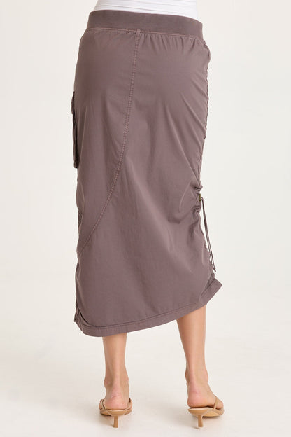 Bindi Poplin Side-Cinch Midi Skirt