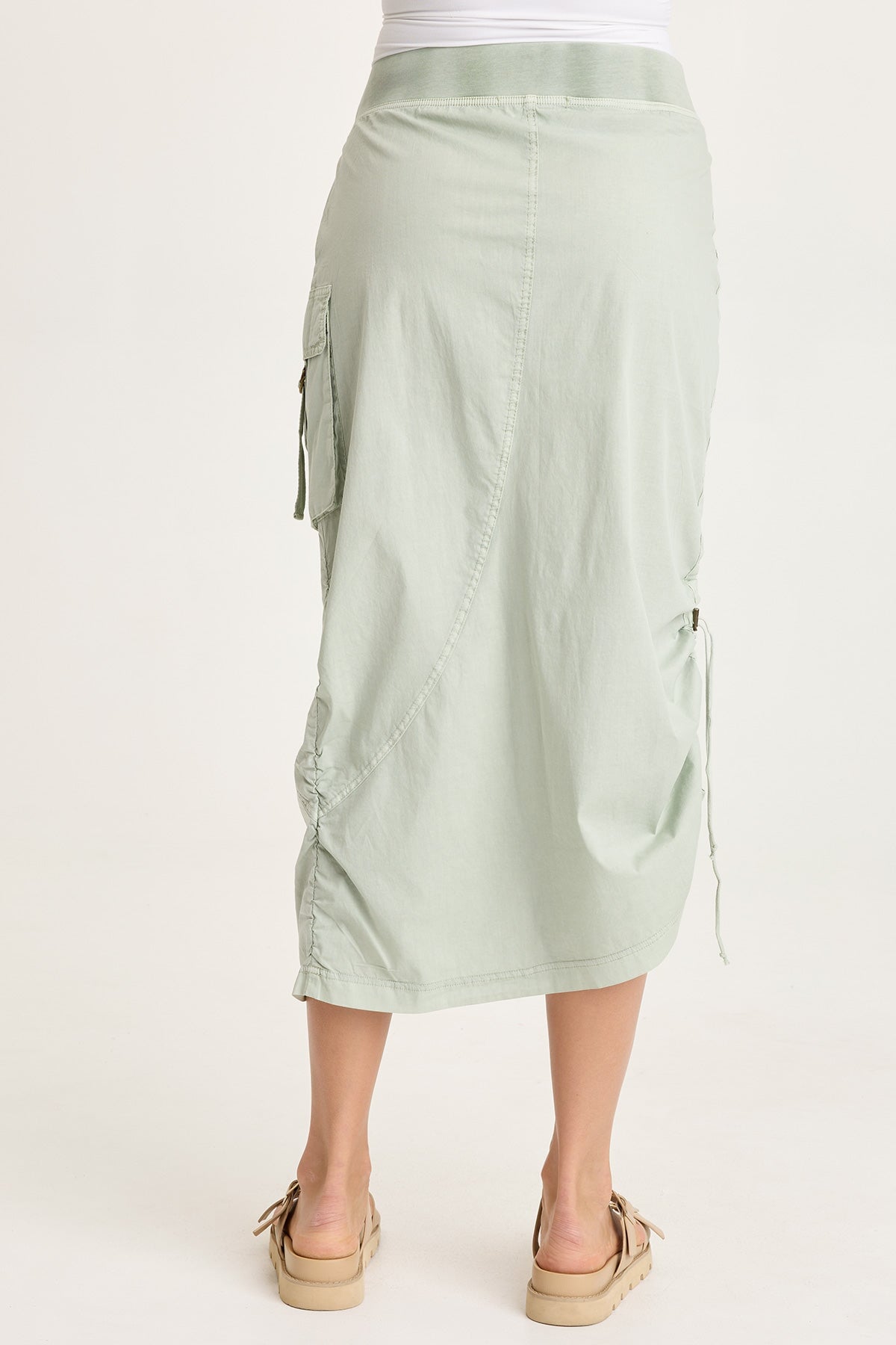 Bindi Poplin Side-Cinch Midi Skirt