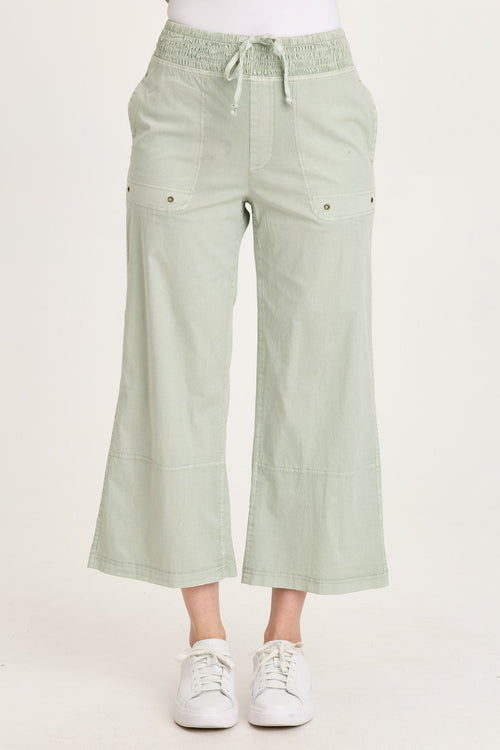 Artus Poplin Smocked Waist Crop