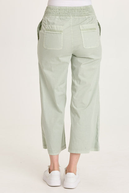 Artus Poplin Smocked Waist Crop