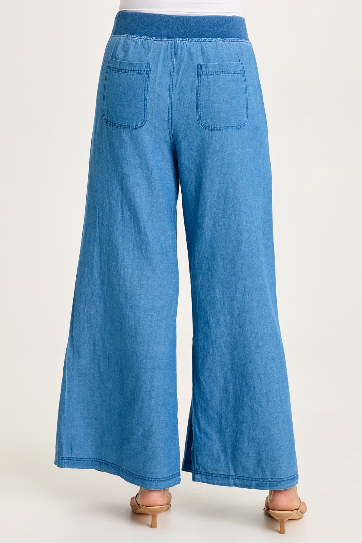 Jerona Indigo Pleated Wide Leg Pant