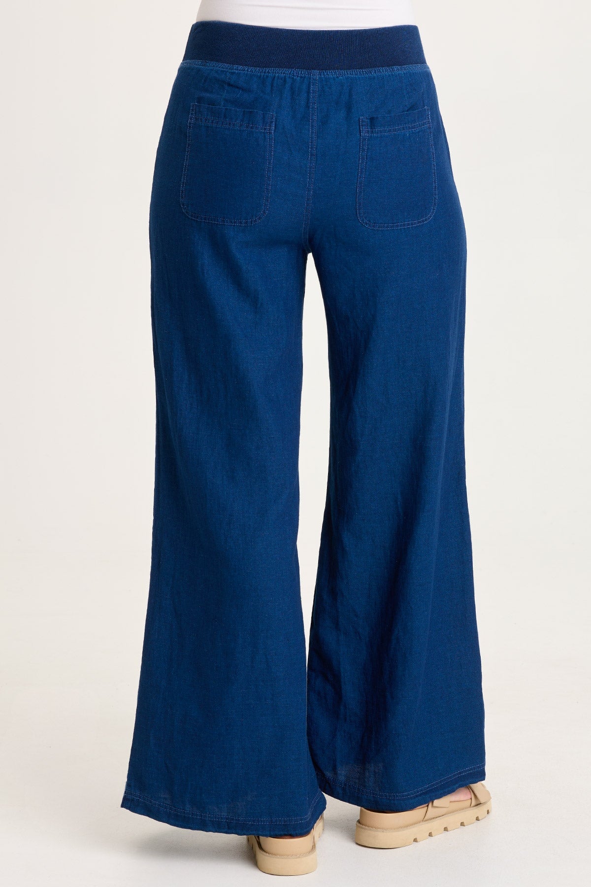 Jerona Indigo Pleated Wide Leg Pant