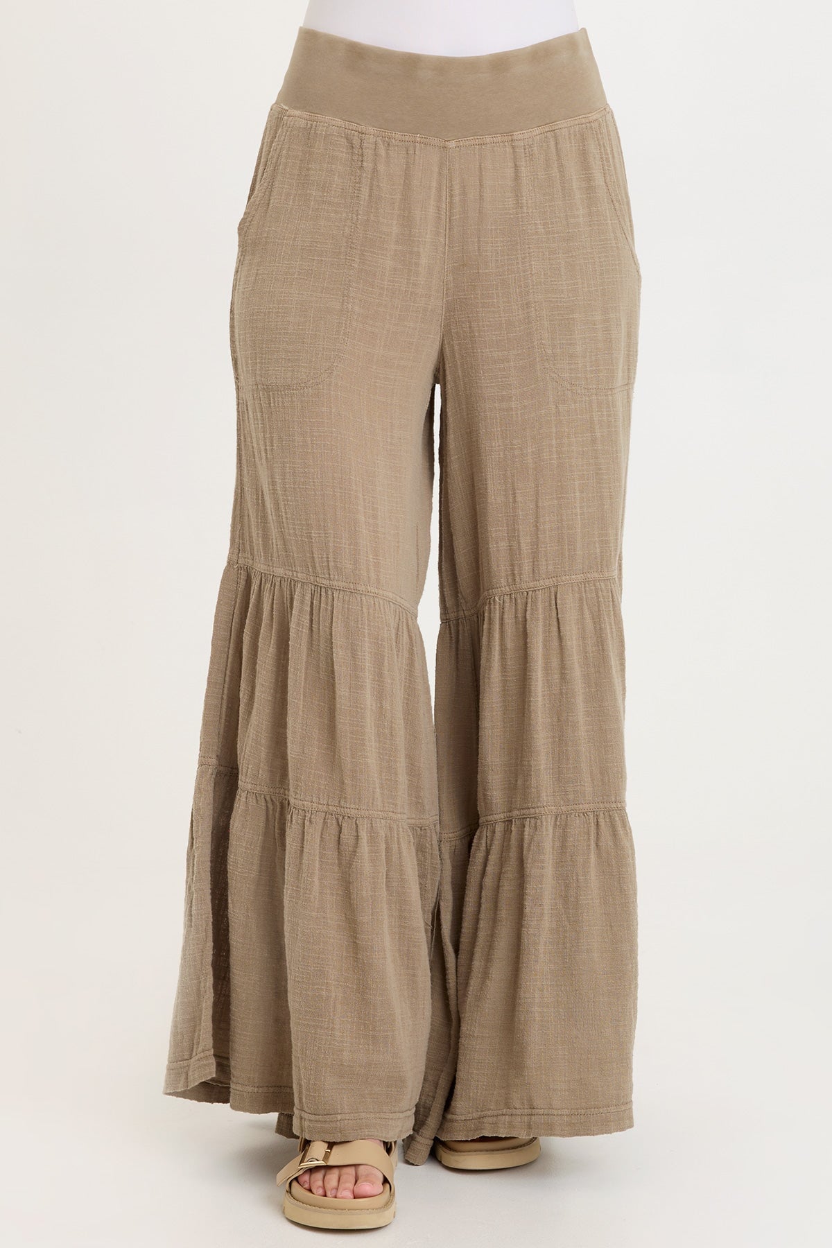 Lando Gauze Tiered-Bottom Pant