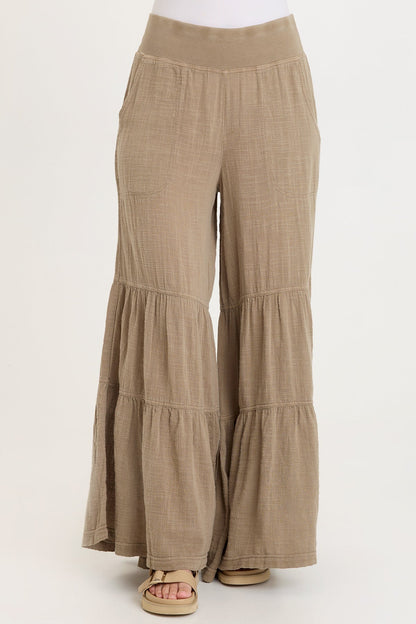 Lando Gauze Tiered-Bottom Pant