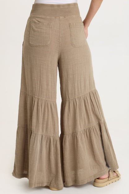 Lando Gauze Tiered-Bottom Pant