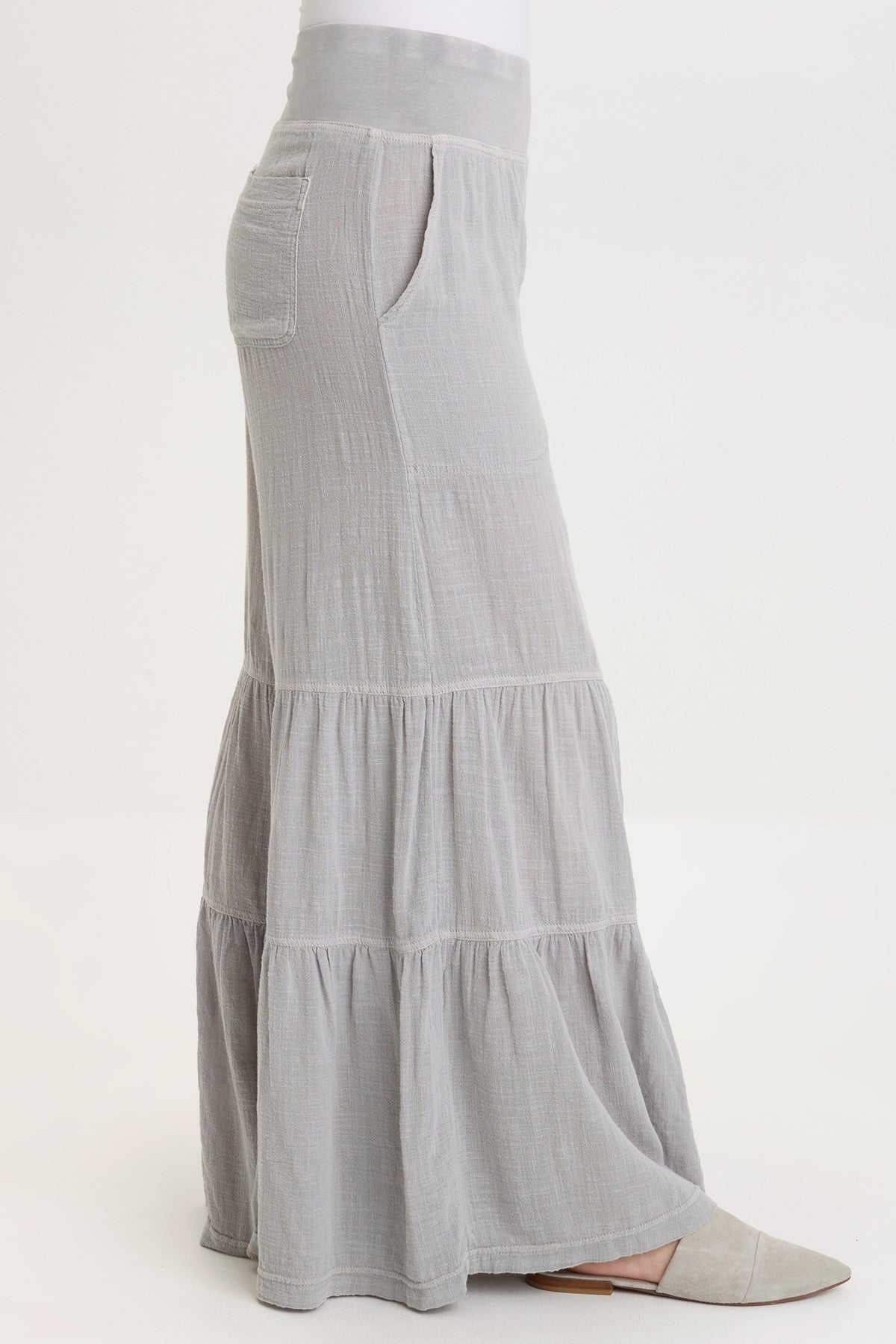 Lando Gauze Tiered-Bottom Pant