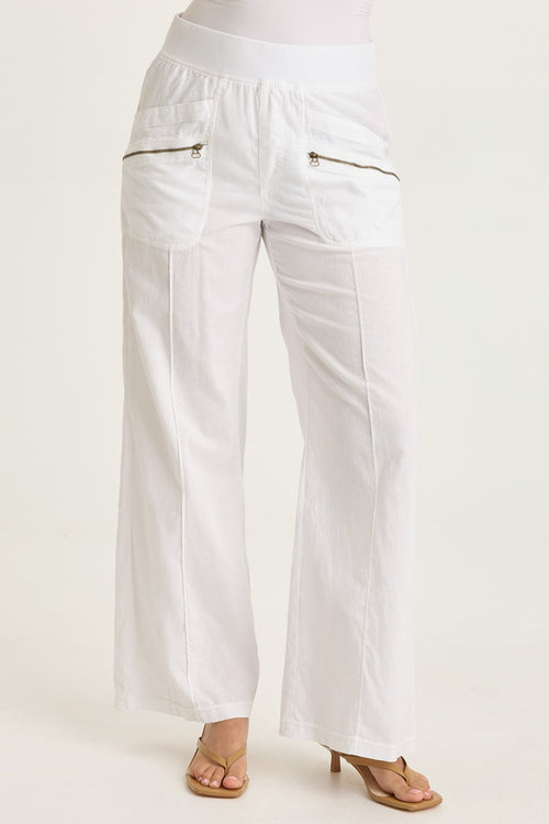 Torryn Linen Zipper Pockets Pants