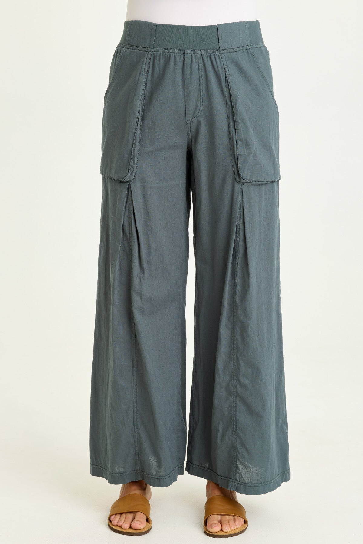 Charli Linen Inverted Box Pleat Pants