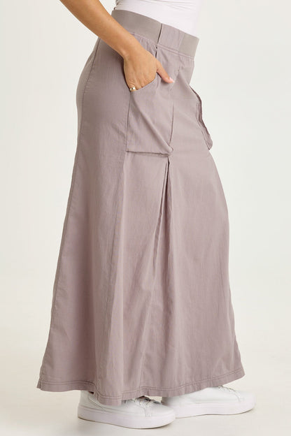 Emerie Linen Inverted Box Pleat Skirt