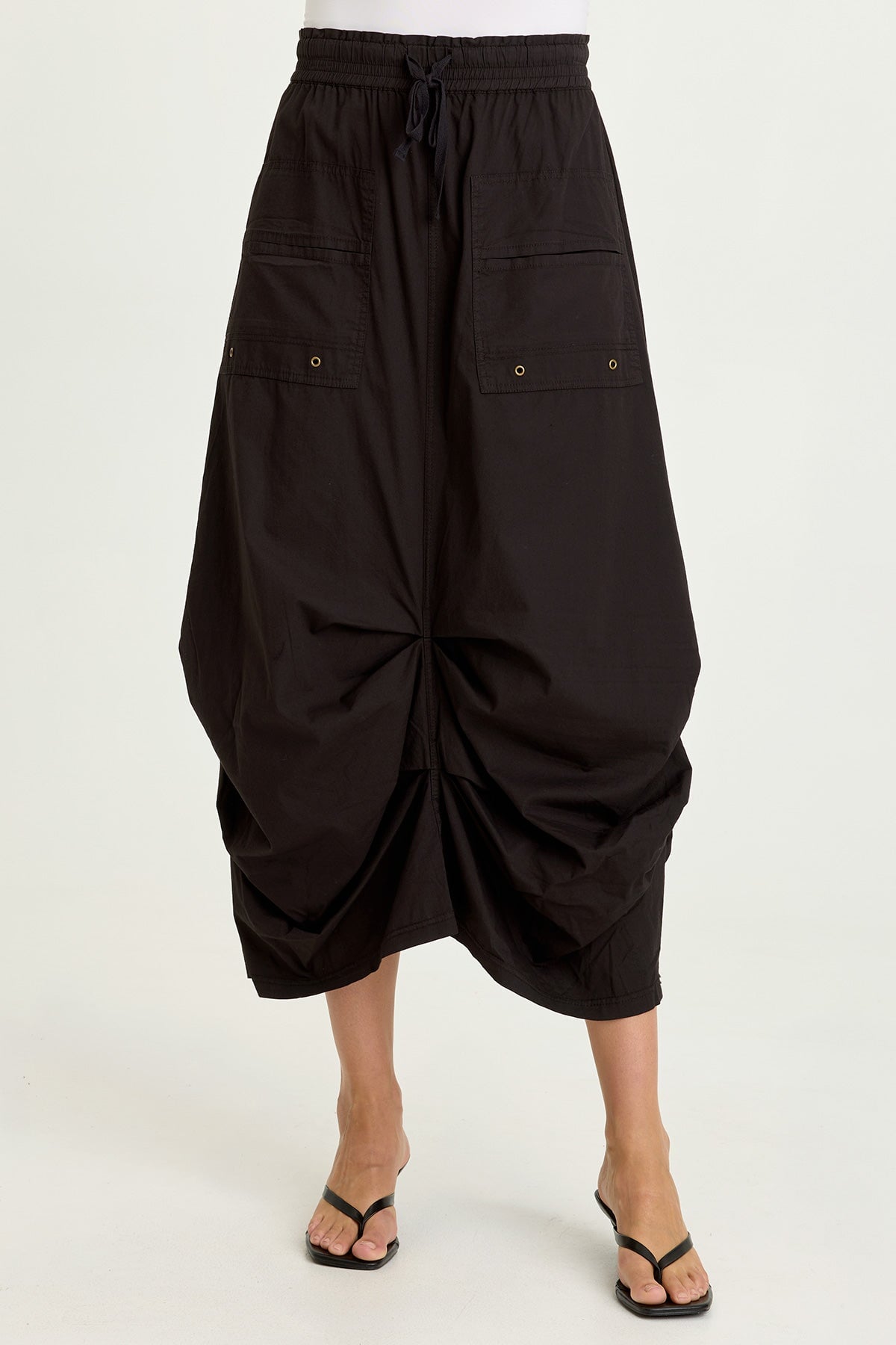 Hedvig Poplin Pleated Hem Skirt