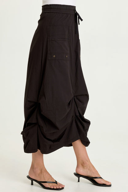 Hedvig Poplin Pleated Hem Skirt
