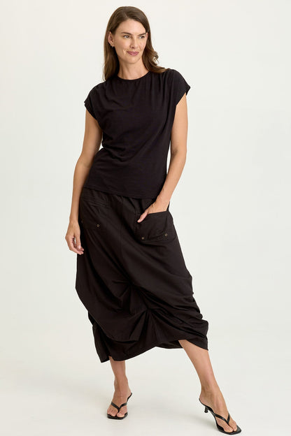 Hedvig Poplin Pleated Hem Skirt