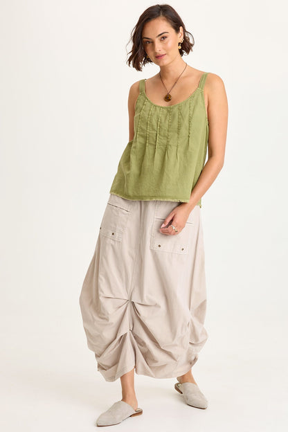 Hedvig Poplin Pleated Hem Skirt