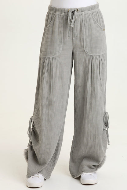 Muriel Gauze Wide-Leg Pant