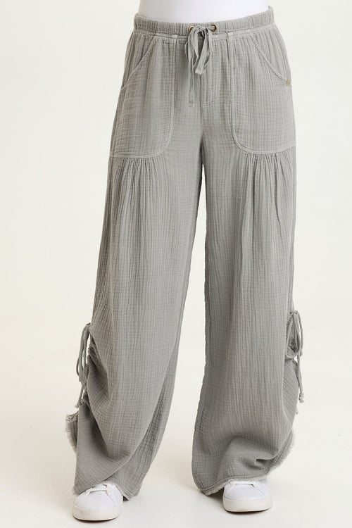 Muriel Gauze Wide-Leg Pant