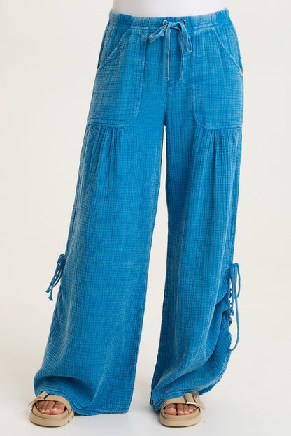 Muriel Gauze Wide-Leg Pant
