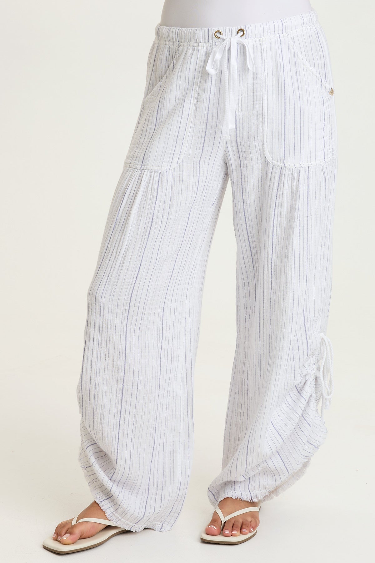 Muriel Stripe Gauze Wide-Leg Pant