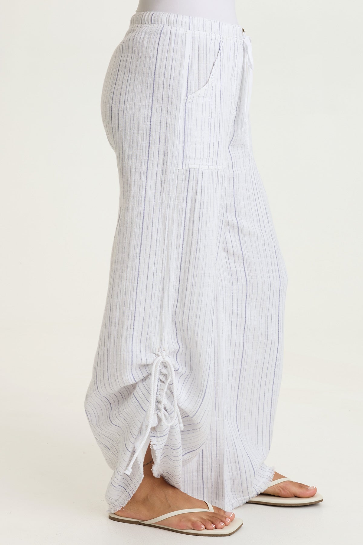 Muriel Stripe Gauze Wide-Leg Pant