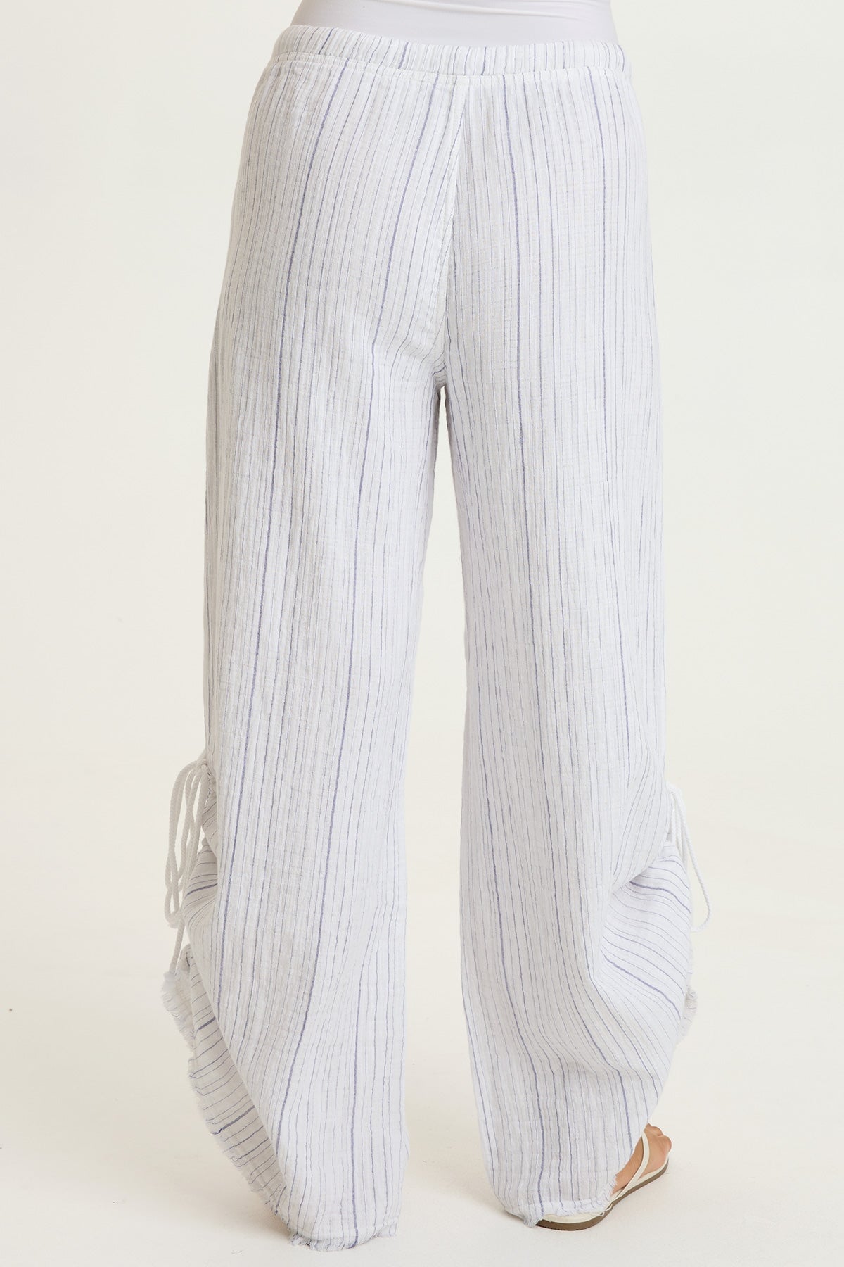 Muriel Stripe Gauze Wide-Leg Pant
