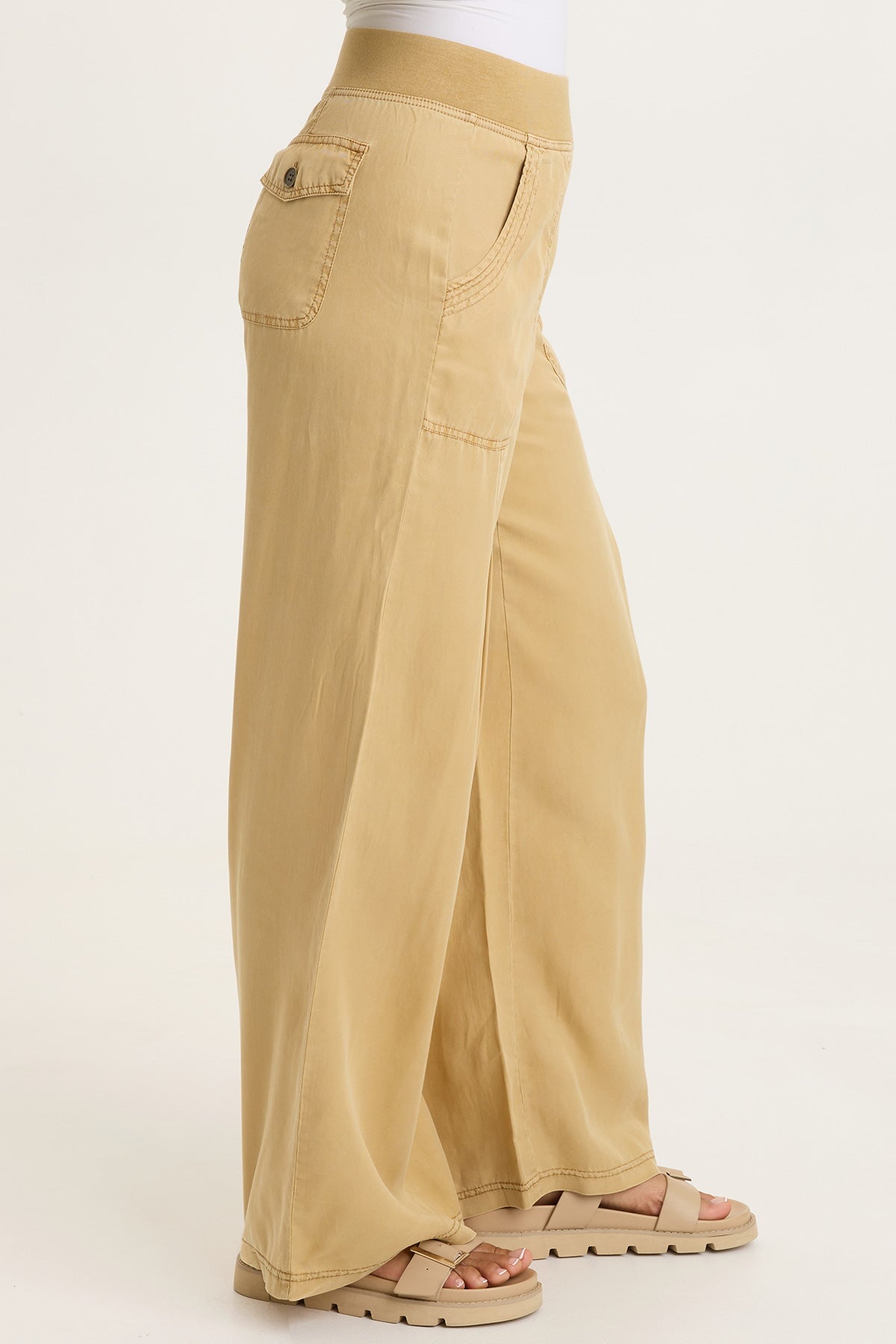Dacia Twill Pleated Wide Leg Pant