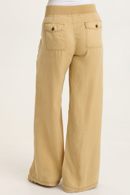 Dacia Twill Pleated Wide Leg Pant