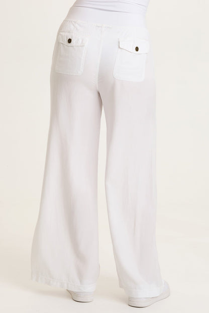 Dacia Twill Pleated Wide Leg Pant