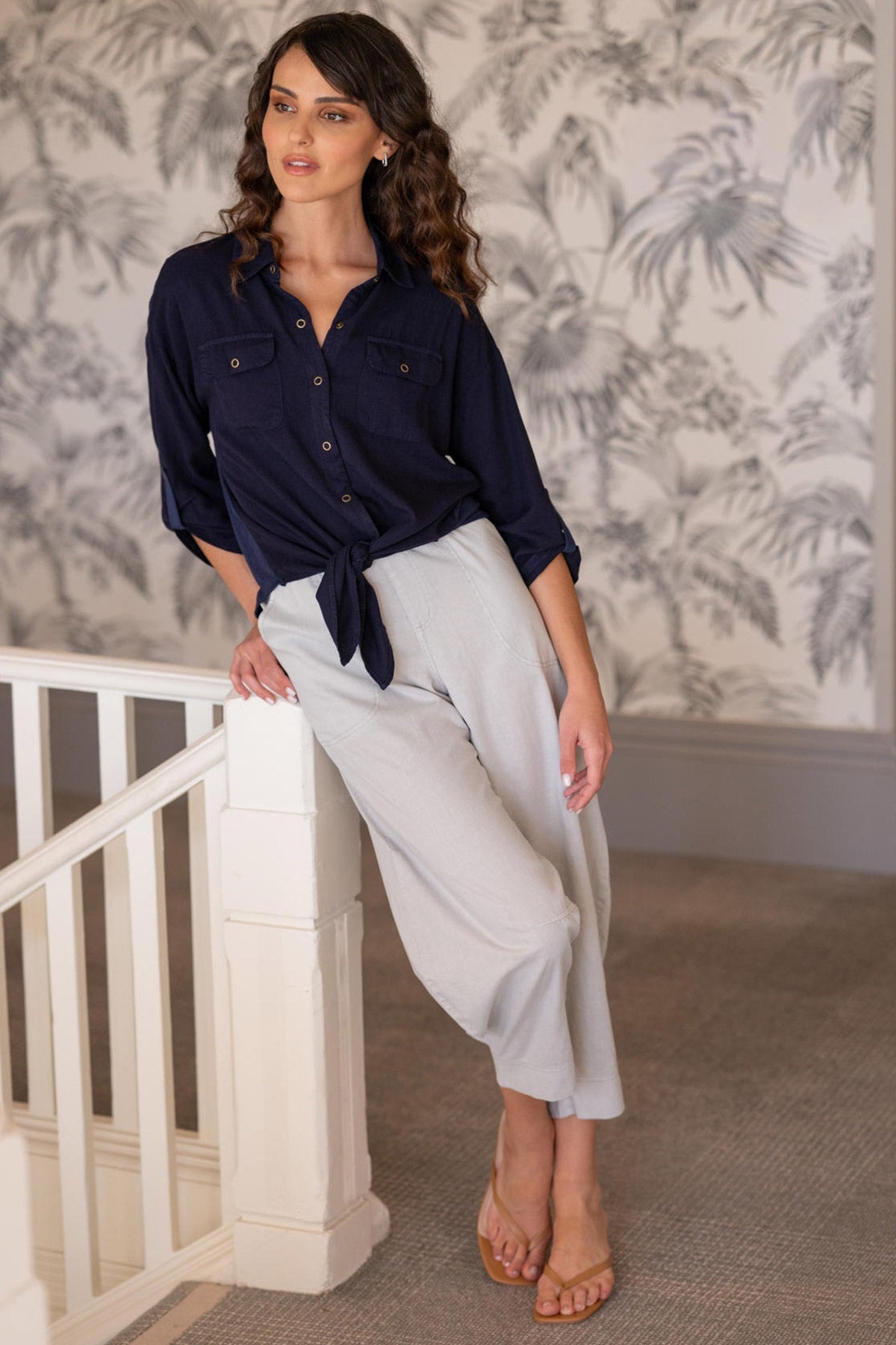Jisola Cotton Linen Barrel Pant