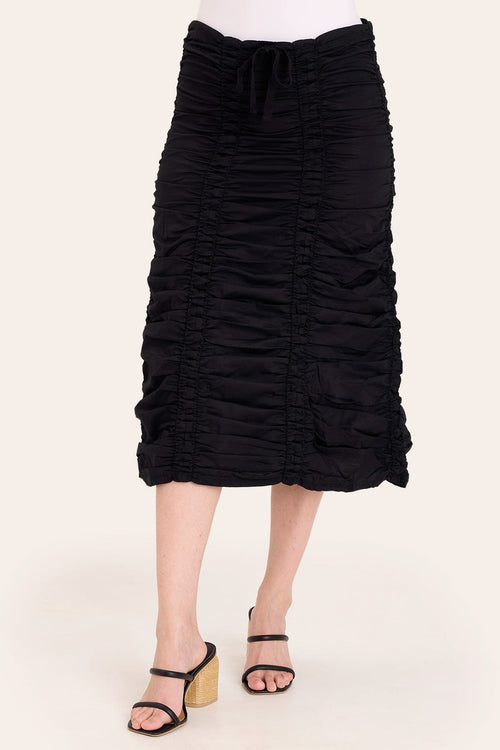 Double Shirred Panel Skirt