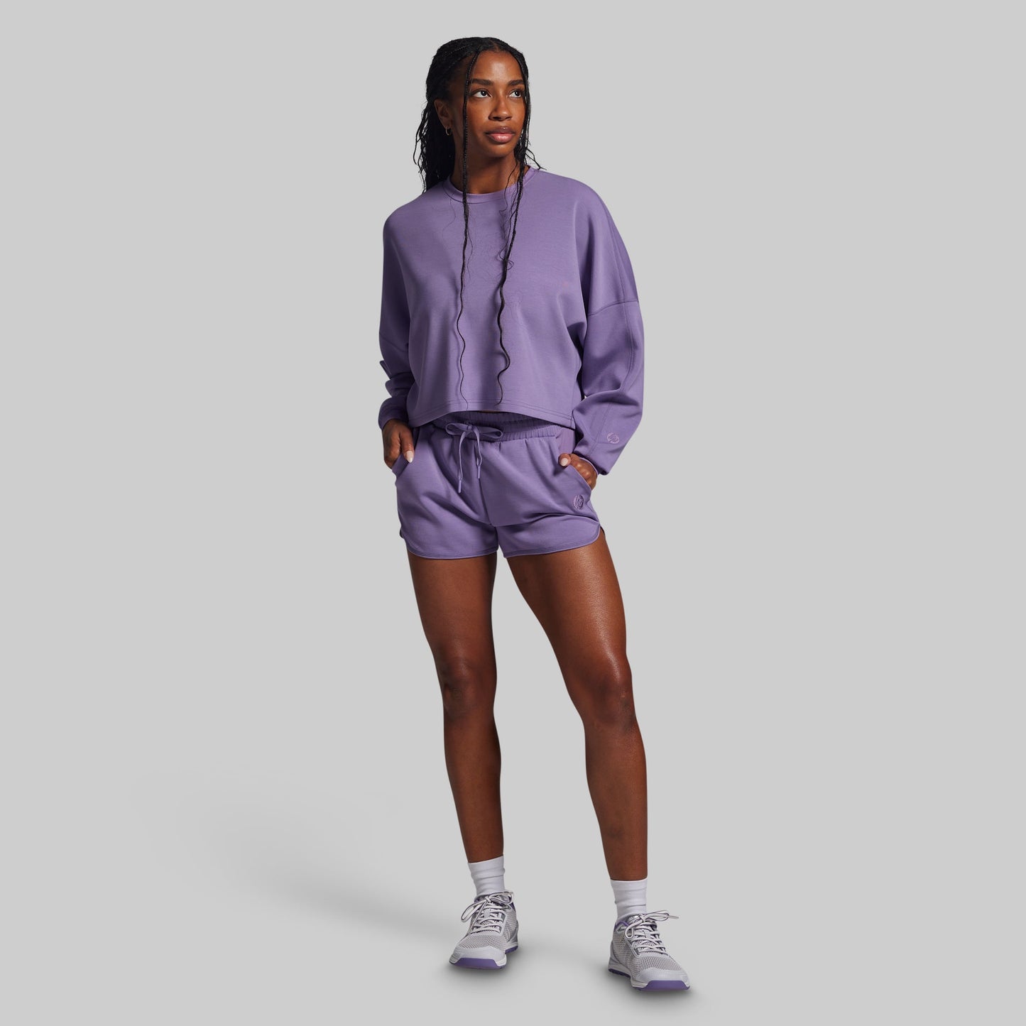 Lounge Lux Cropped Pullover (Soft Grape)