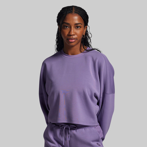 Lounge Lux Cropped Pullover (Soft Grape)