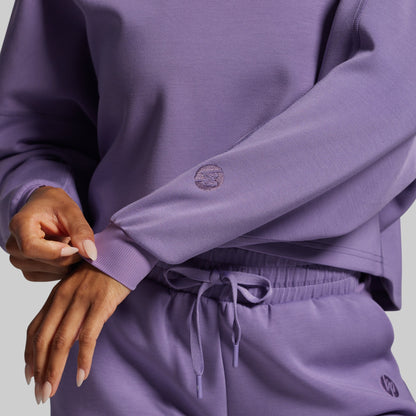 Lounge Lux Cropped Pullover (Soft Grape)