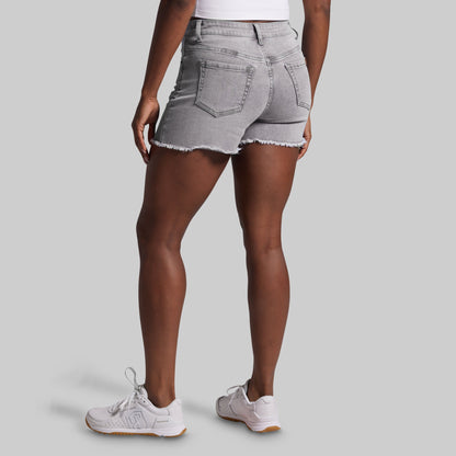 FLEX Stretchy Jean Short (Light Grey Wash)