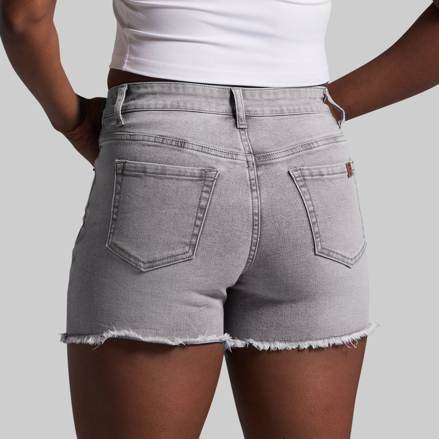 FLEX Stretchy Jean Short (Light Grey Wash)